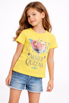 Girls Frozen Anna &amp; Elsa T-Shirt