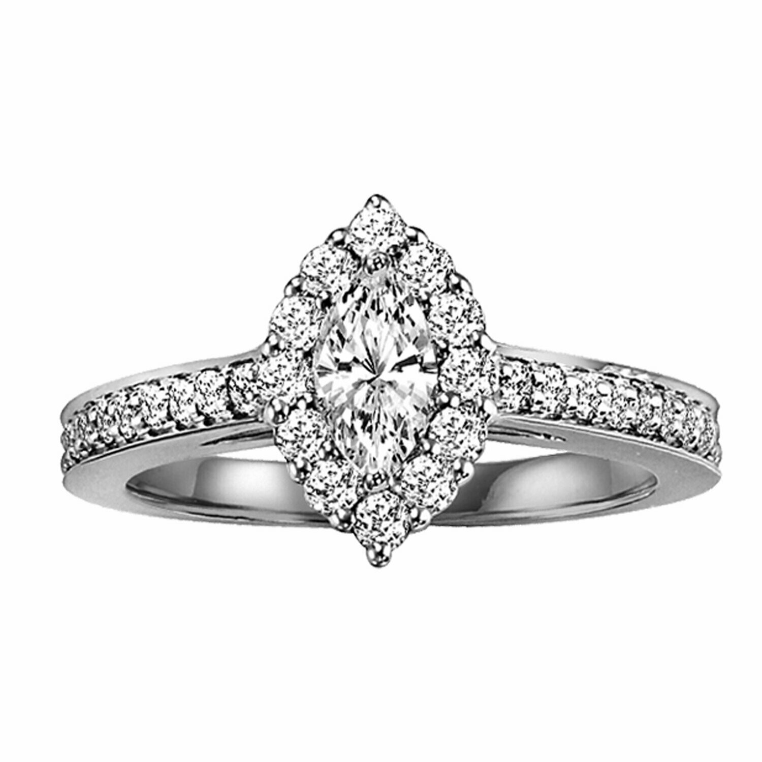 0.80 Diamond Marquise Cluster Ring