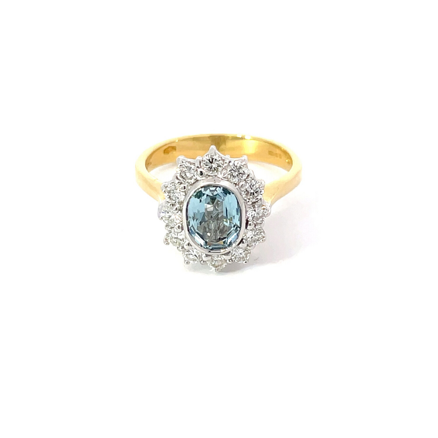 Aquamarine and Diamond Ring, Size N