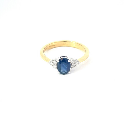 Sapphire And Diamond Ring, Size L