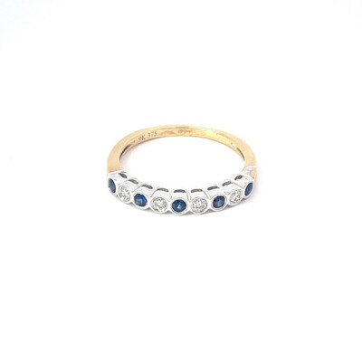 Sapphire And Diamond Eternity Ring, Size N