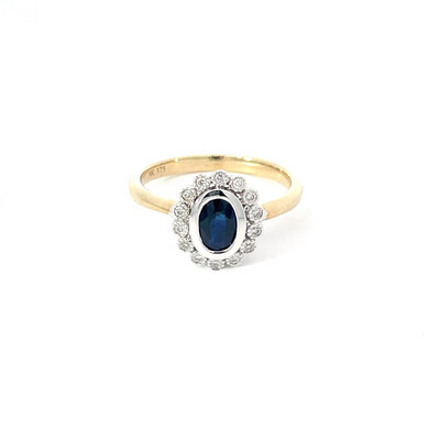 Sapphire And Diamond Ring, Size M