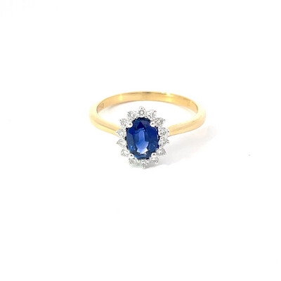 Sapphire and Diamond Ring, Size I 1/2
