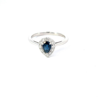 Sapphire And Diamond Ring, Size L 1/2