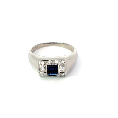 Diamond And Sapphire Ring, Size O
