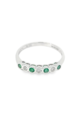 Emerald And Diamond Ring, Size M1/2