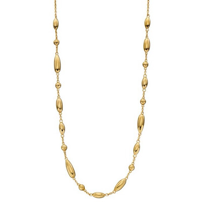 Gold Played Flower Bud Necklace