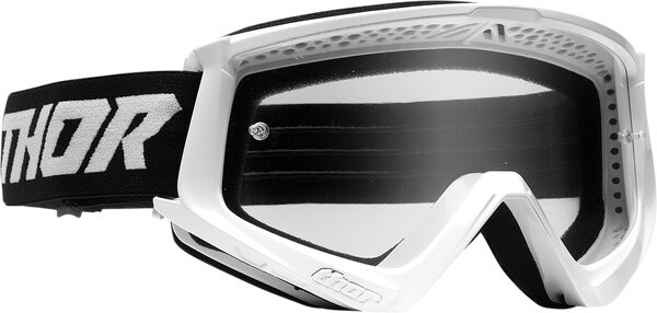 Combat Racer Motorradbrille Quadbrille weiß, klares Glas