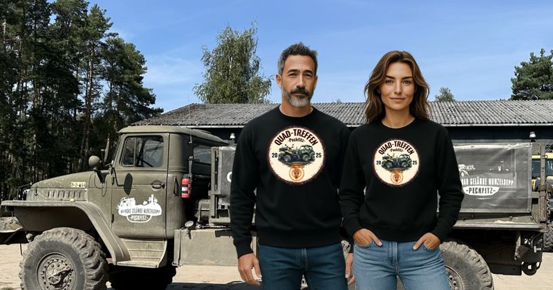 Quad-Bros Sweatshirt Quad-Bros Sweatshirt "Peckfitz 2025" Farbe schwarz mit Print auf der Brust Passform unisex