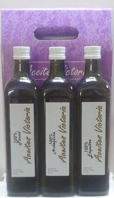 SELECCION ESPECIAL AOVE (3x750ml) - Estuche con tres variedades de aceite de oliva virgen extra(Arbequina, Picual y Empeltre)