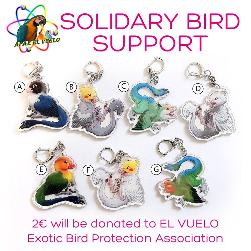 Dino-Birb Keychains 2.5&quot; acrylic (+prints)
