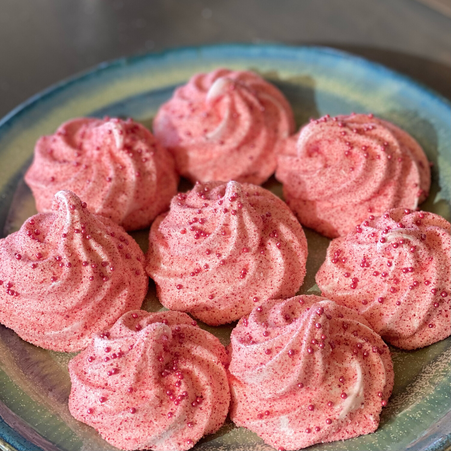 Raspberry Sugar Marshmallow Rosettes (qty 6)
