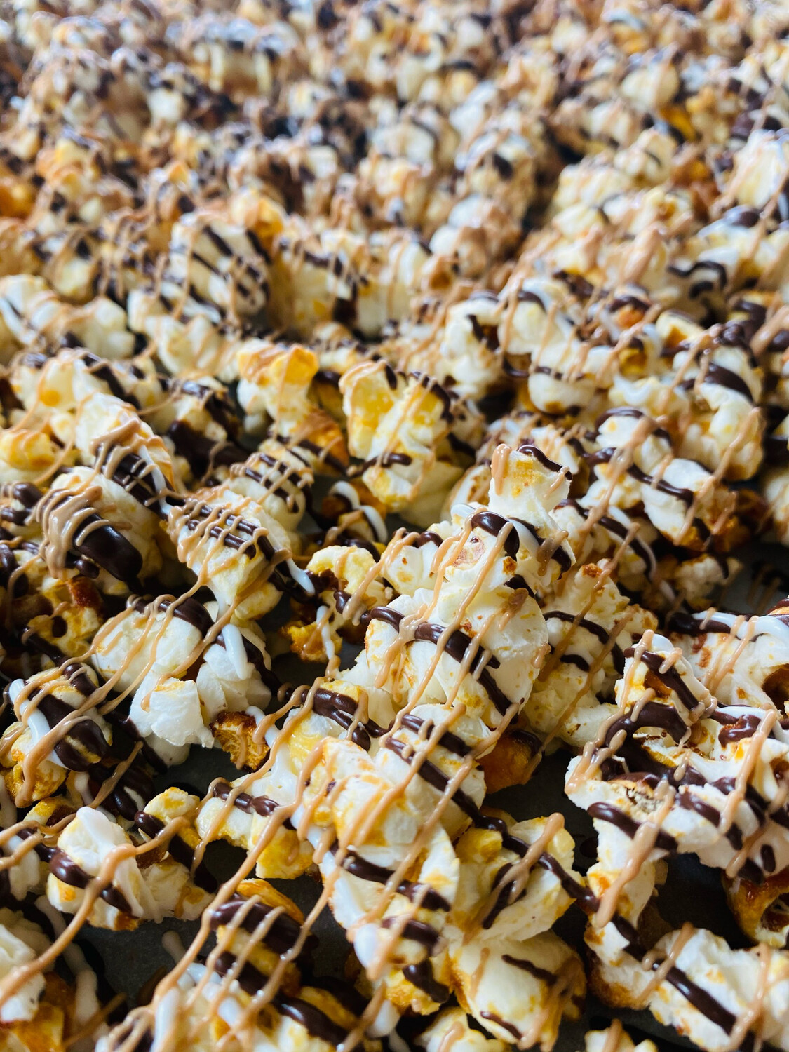 Chocolate &amp; Caramel Drizzled Kettle Corn