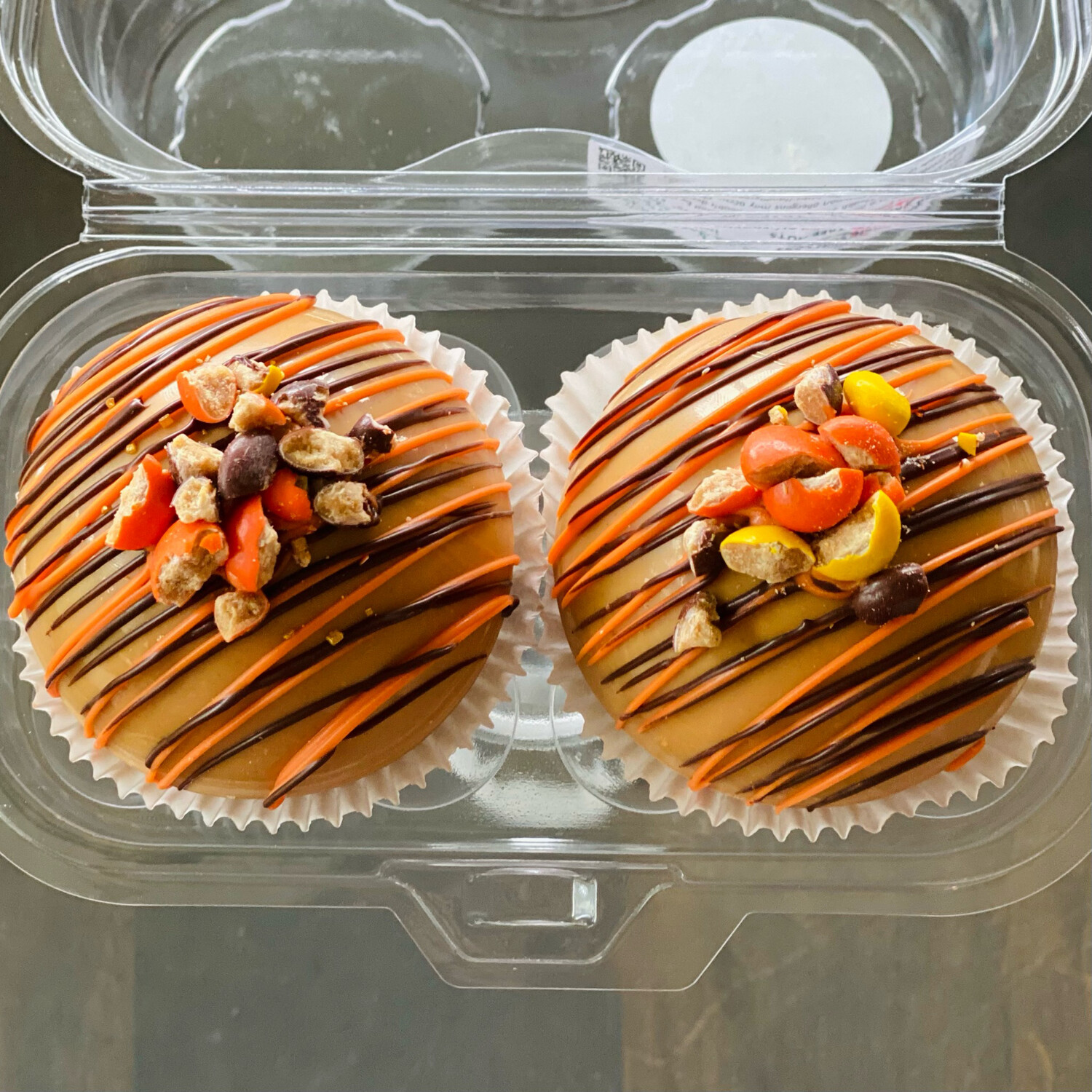 2 pc Large Hot Cocoa Bombs - Peanut Butter &amp; Reese’s Pieces (7cm Spheres)