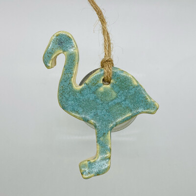 Turquoise Flamingo Ornament