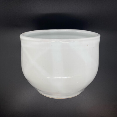 White-on-White Oval Vase/Planter