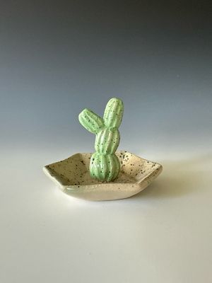 Speckled Cactus Ring Holder, Small