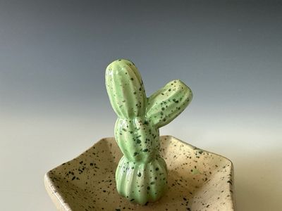 Speckled Cactus Ring Holder, Small