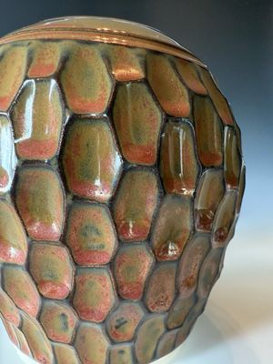 Copper Jade Carved Vase