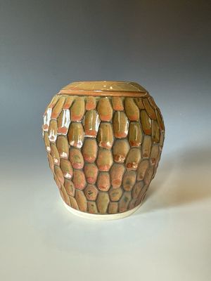 Copper Jade Carved Vase