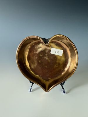 Heart Drop Dish, Gold