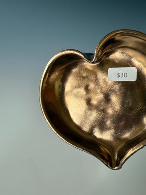 Heart Drop Dish, Gold