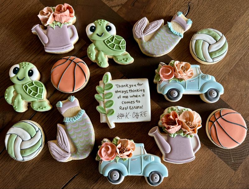 Custom sugar cookies for Celia and Will, one dozen