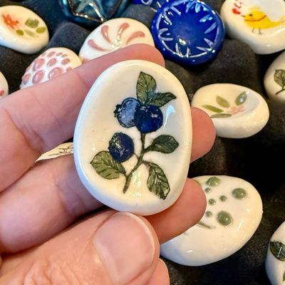 Blueberry Print Worry Stone