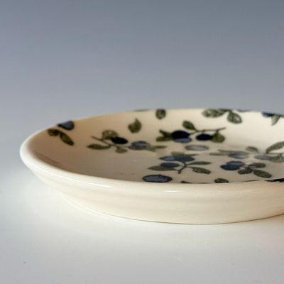 Blueberry Print Dessert Plate