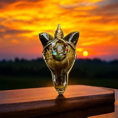 Tiger’s Eye &amp; Opal Wolf