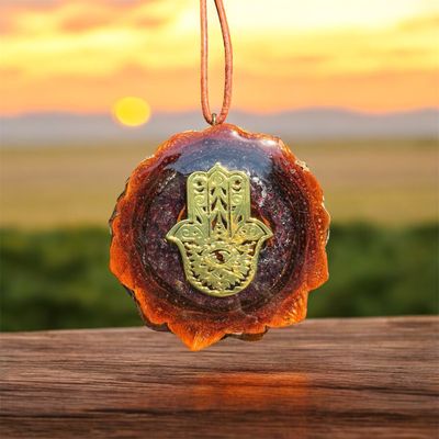 Garnet &amp; Moonstone Hamsa Pinecone