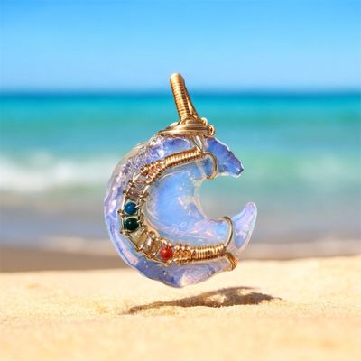 Crescent Moon Opalite (Gold)