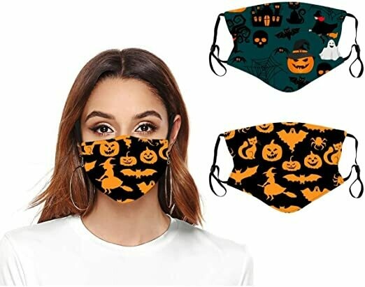 Halloween Face Mask Adjustable Funny Cloth Face Masks Washable and Reusable for unisex
