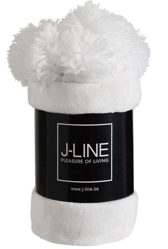 Plaid Pompom Jline Wit
