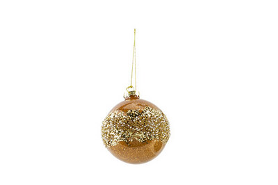 Kerstbal Glitter Oker