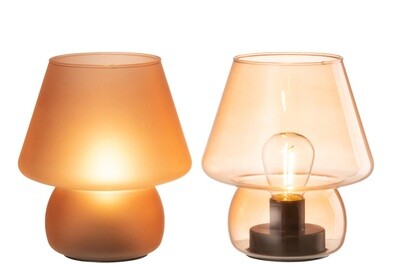 Tafellamp oranje glas/transparant