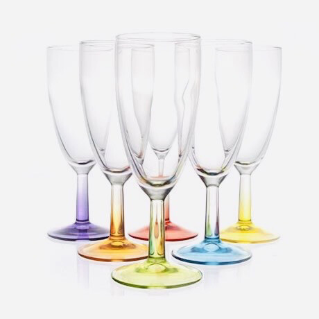 Crazy Color Champagneglas 6stuks