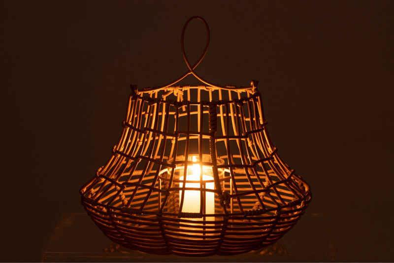 Windlicht Hangend Hoog Rattan Naturel