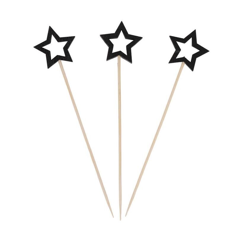 Cocktailprikkers ster Zwart