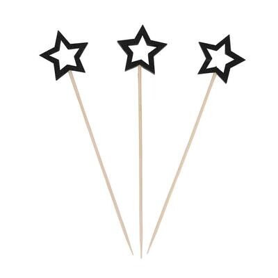 Cocktailprikkers ster Zwart
