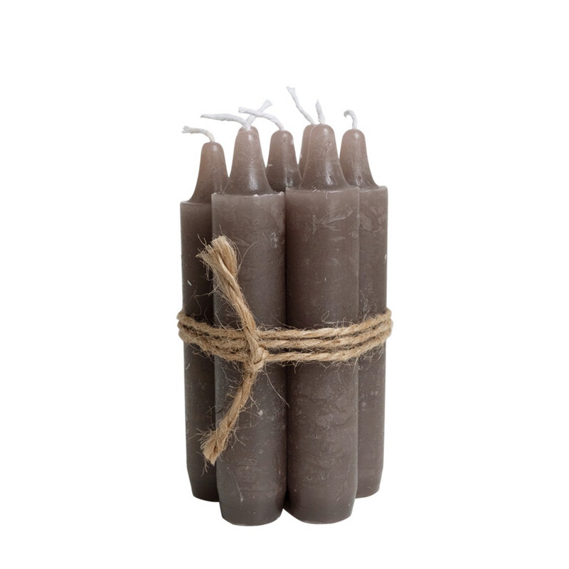 Leeff Dinner Candles Short Doris Taupe ,set7