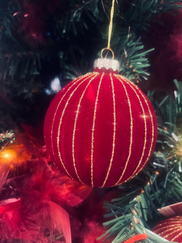 Kerstbal Bordeaux Goud