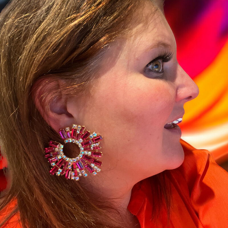 Oorbellen Glamour Circle Pink