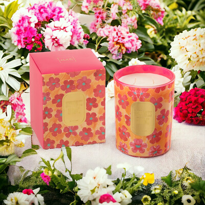 Geurkaars Bloemen Or/rd