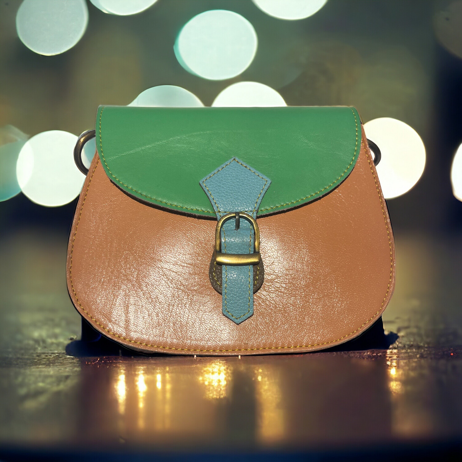 Tasje Jay Leder Green Camel