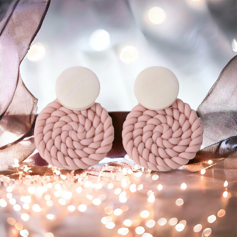 Oorbellen Ratan Soft Pink