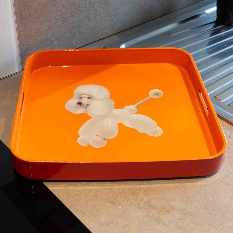 Plateau Vierkant 34x34cm Poodle