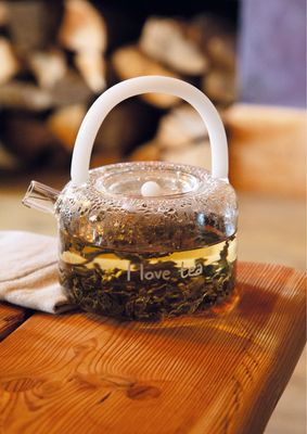Glazen Theepot “i Love Tea”