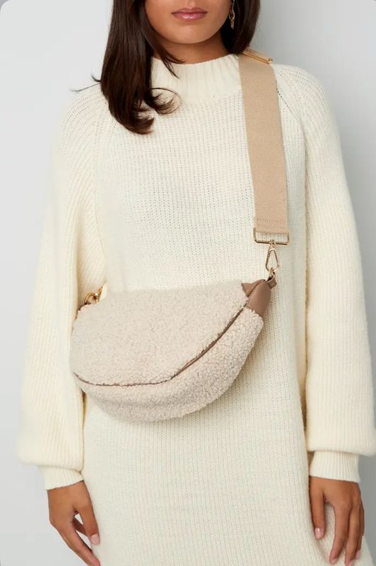 Fluffy Teddy Bag Black