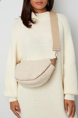 Fluffy Teddy Bag Black